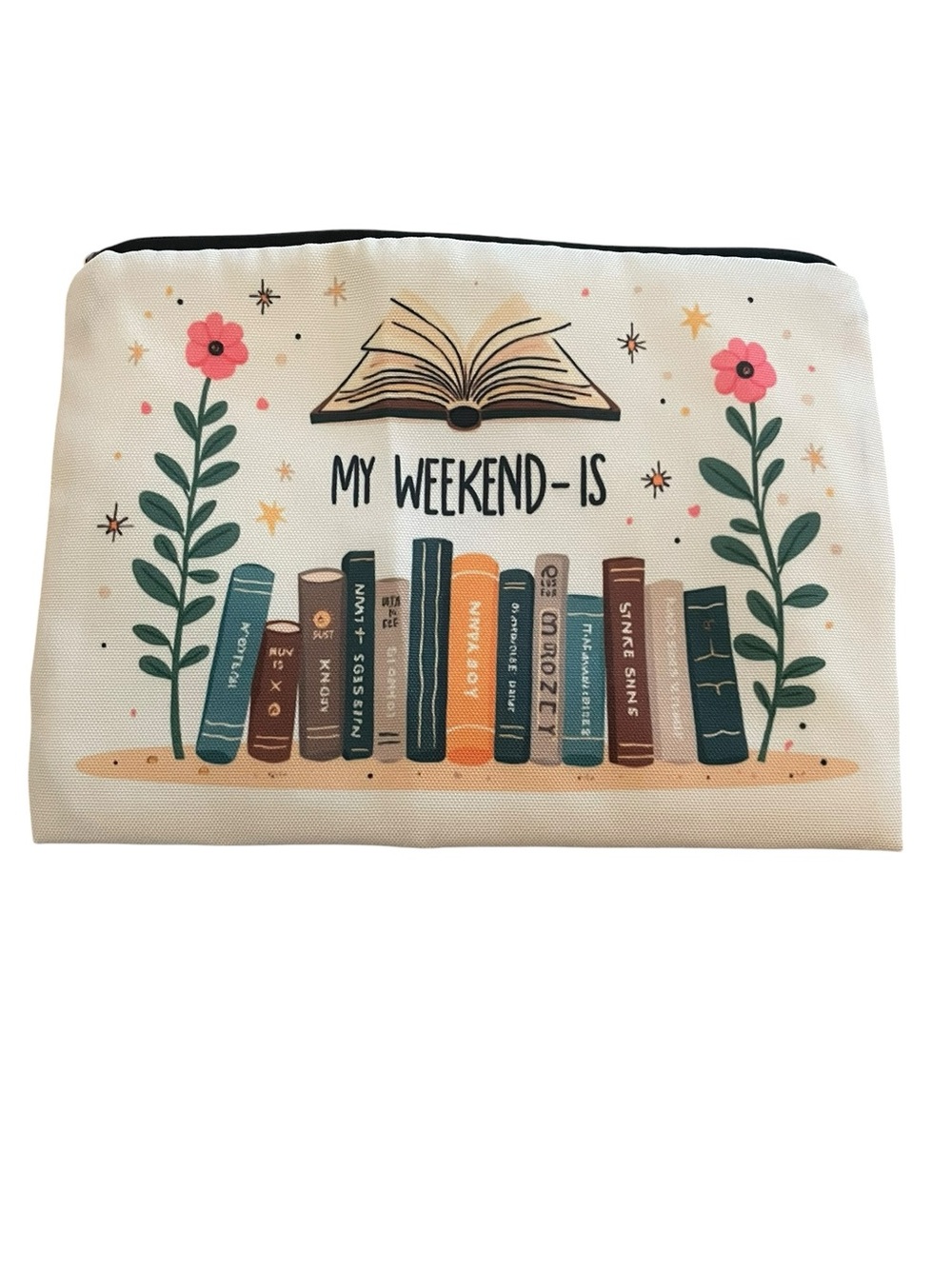 Book Themed Cosmetic Pouch NWOT - Picture 1 of 2